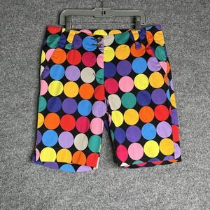 Loudmouth Golf Shorts Bright Rainbow‎ Polka Dots Bermudas Cotton Blend Women's 0